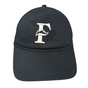 UltraClub Strapback Hat Black One Size Adjustable Embroidered Logo